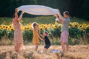 Fotoshooting mit Sonnenblumen